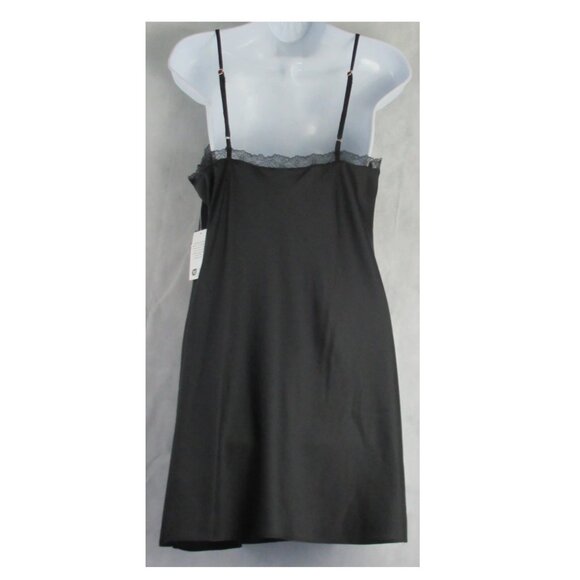 INC Women's Polyester Blend Satin Lace-Trim Chemise Nightgown, Black, XL - Picture 2 of 6